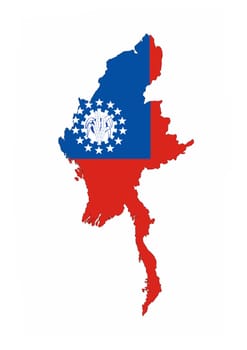 myanmar country flag map shape national symbol