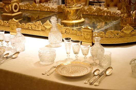 Aristocratic table set up in stately home