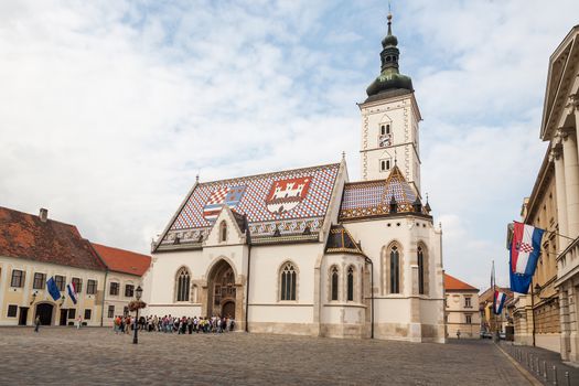 The old St. Mark's Church in Zagreb, Croatia.