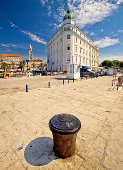City of Split waterfront ancient architecture vertical view, Dalmatia, Croatia