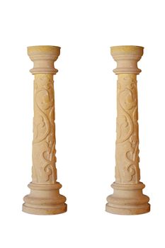 beautiful marble column on a white background. Isolated.