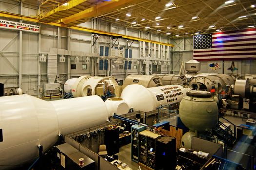 Houston, TX, USA - Jan. 23 2015: International Space Station at Johnson Space center mockup facility in Houston, TX.