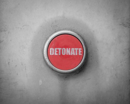 A Retro Filtered Image Of A Red Detonate Button