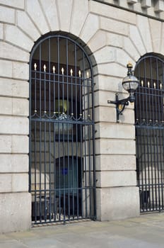 Wrought Iron gates with Stone Wall