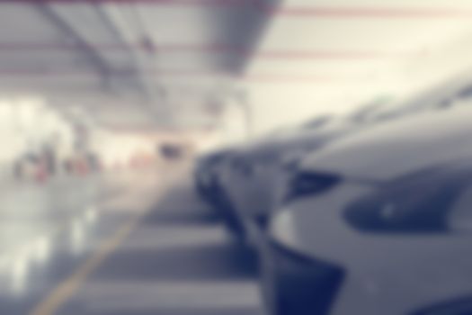 Abstract blur background of car parking, shallow depth of focus