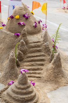 Sand pagoda ceremony, Cultural activities including sand sculpture for Songkran festival