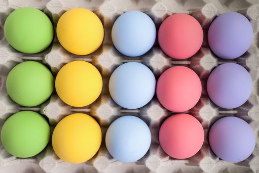 colorful of eggs for holiday easter festival on crate, can use as background