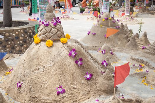 Sand pagoda ceremony, Cultural activities including sand sculpture for Songkran festival