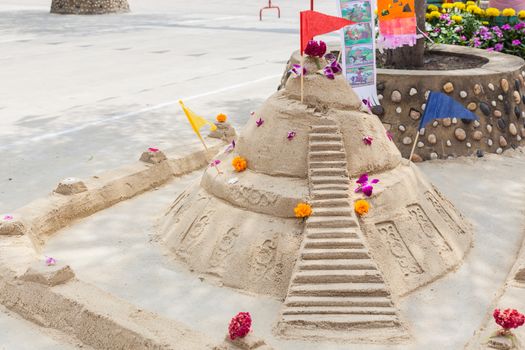 Sand pagoda ceremony, Cultural activities including sand sculpture for Songkran festival