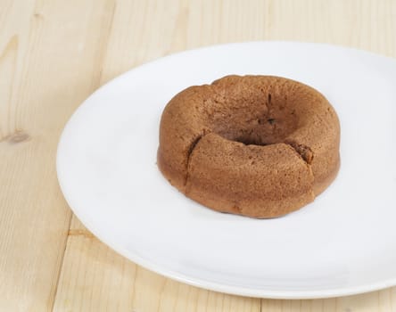 donut cake on wood table