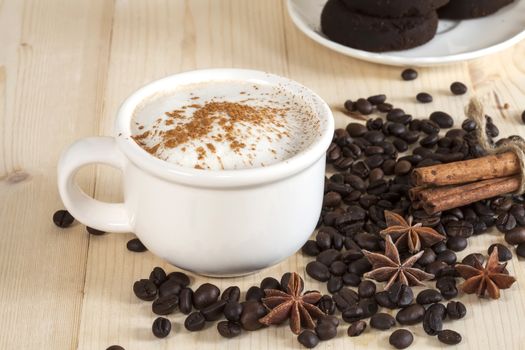 Roast and ground with hot coffee