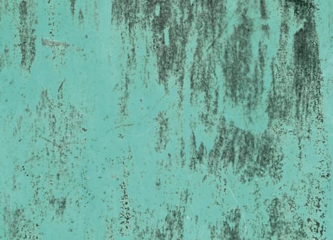 turquoise rusty surface with peeling  paint to use as background
