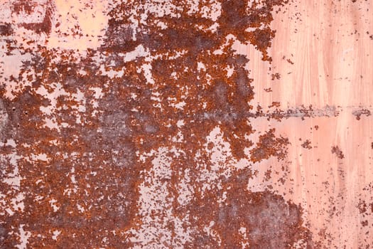 metal rusty surface with peeling  paint to use as background