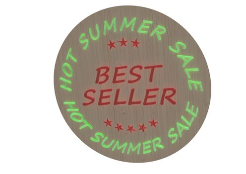 High Quality Best Seller product badge isolated on white.