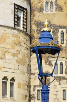 Vintage Blue Lamp in Close up