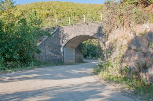 Railroad bridge in the Montagu Pass over the Outeniqua Mountains between Herold and George