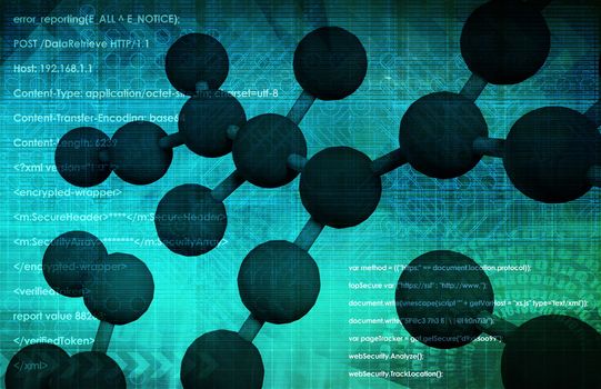 Science Research Background with Moving Data Art