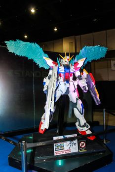 Bangkok - May 2: A Gundam model in Thailand Comic Con 2015 on May 2, 2015 at Siam Paragon, Bangkok, Thailand.