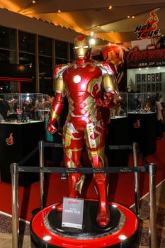 Bangkok - May 2: An Iron Man model in Thailand Comic Con 2015 on May 2, 2015 at Siam Paragon, Bangkok, Thailand.