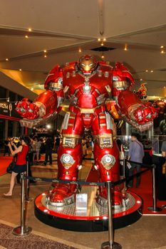 Bangkok - May 2: An Iron Man model in Thailand Comic Con 2015 on May 2, 2015 at Siam Paragon, Bangkok, Thailand.