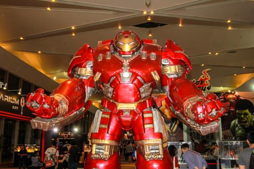 Bangkok - May 2: An Iron Man model in Thailand Comic Con 2015 on May 2, 2015 at Siam Paragon, Bangkok, Thailand.