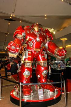 Bangkok - May 2: An Iron Man model in Thailand Comic Con 2015 on May 2, 2015 at Siam Paragon, Bangkok, Thailand.