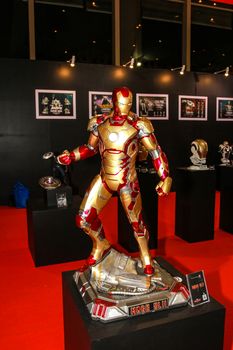 Bangkok - May 2: An Iron Man model in Thailand Comic Con 2015 on May 2, 2015 at Siam Paragon, Bangkok, Thailand.