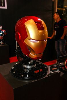 Bangkok - May 2: An Iron Man Mask model in Thailand Comic Con 2015 on May 2, 2015 at Siam Paragon, Bangkok, Thailand.