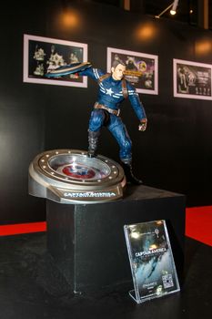 Bangkok - May 2: A Captain America model in Thailand Comic Con 2015 on May 2, 2015 at Siam Paragon, Bangkok, Thailand.