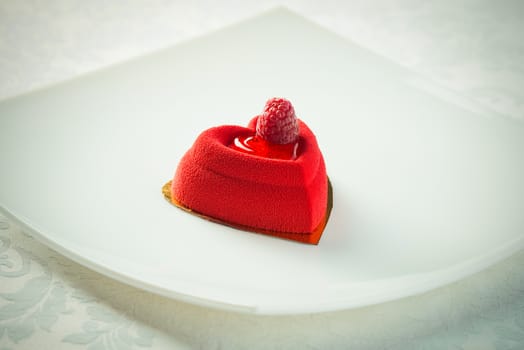 Sweet food dessert, cake on plate, white background