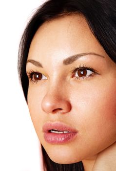 beautiful face of the young girl, close up