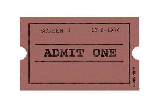 Drawing of one old ticket cinema