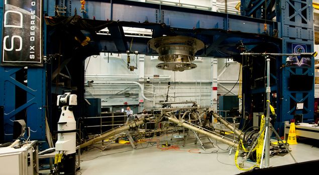 Houston, TX, USA - Jan. 23 2015: Docking machinery for the International space station at the NASA's Vehicle Mockup Facility in Houston, TX.