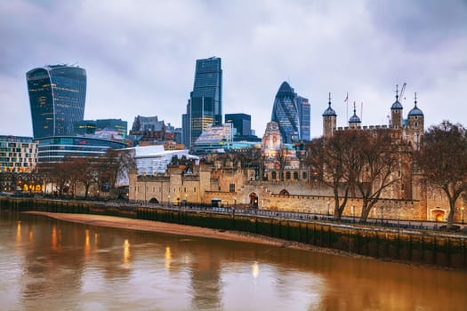 Financial district of the City of London in the morning