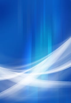 Blue background with white curves