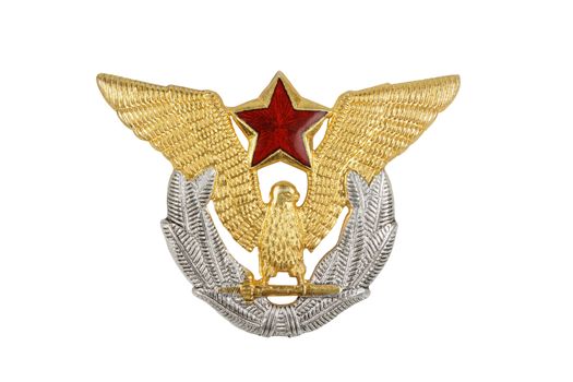 hat army emblem isolated on white background, studio shot