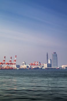 Harbor cranes in Osaka