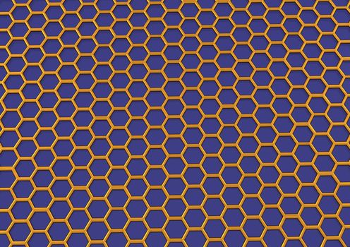 Abstract honeycomb background 3d illustration or backdrop.