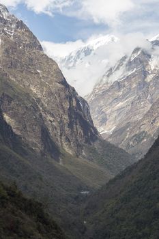 This is the landscape on Annapurna Trekking Trail in west Nepal.