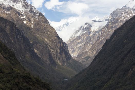 This is the landscape on Annapurna Trekking Trail in west Nepal.