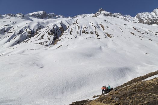 This is the landscape on Annapurna Trekking Trail in west Nepal.