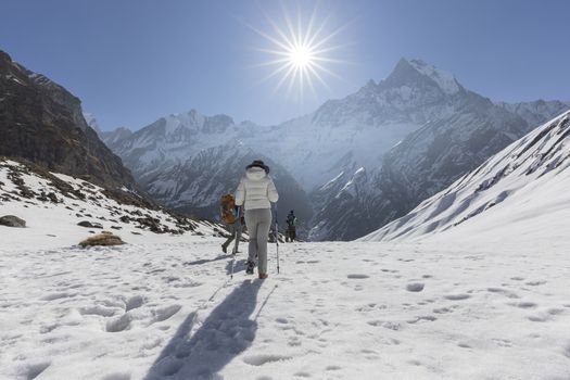 This is the landscape on Annapurna Trekking Trail in west Nepal.
