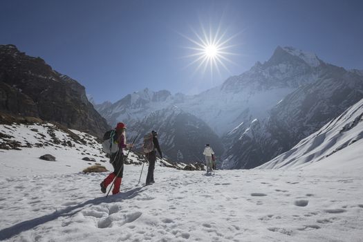 This is the landscape on Annapurna Trekking Trail in west Nepal.