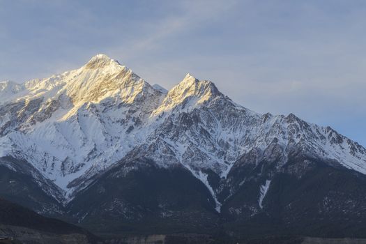 Jomsom city in lower Mustang district, Nepal. It is the center of Mustang.