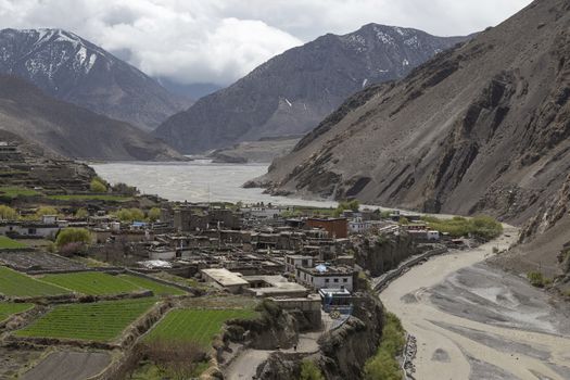 Local houses at Kagbeni in lower Mustang district, Nepal. It made of mud and rock. Kagbeni situated in the junction to upper Mustang.