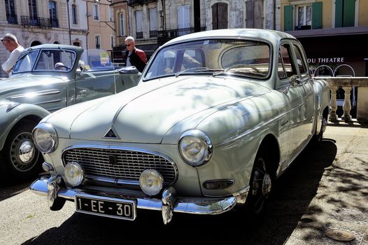 Renault frigate dating from 1956 photographed in gathering old Town Hall Square car in the town of Ales