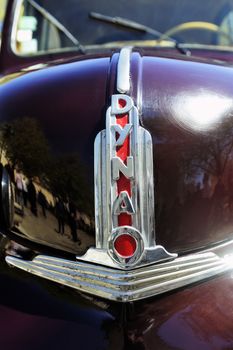 Panhard Dyna from 1953 and manufactured entirely in aluminum photographed vintage car rally Town Hall Square in the town of Ales