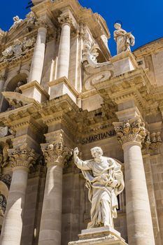 Apostle statue in Cathedral church in Syracuse, Sicily, Italy