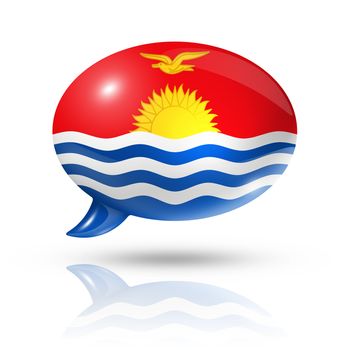 three dimensional Kiribati flag in a speech bubble isolated on white with clipping path