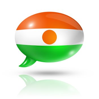three dimensional Niger flag in a speech bubble isolated on white with clipping path